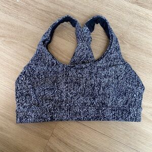 Lululemon Sports bra black and white.